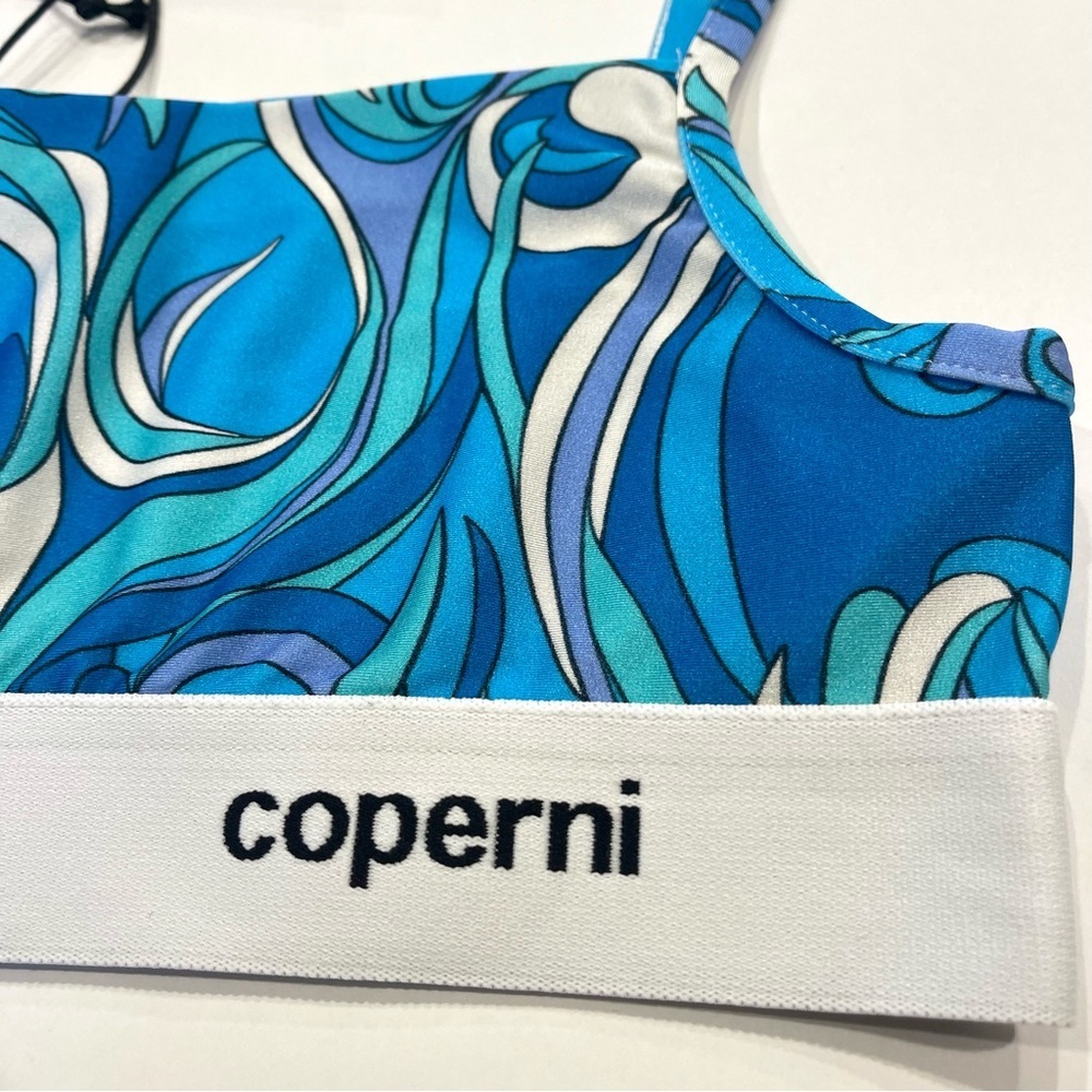 NWT Coperni bralette banded branded top in acid blue , brand NEW - Picture 6 of 8